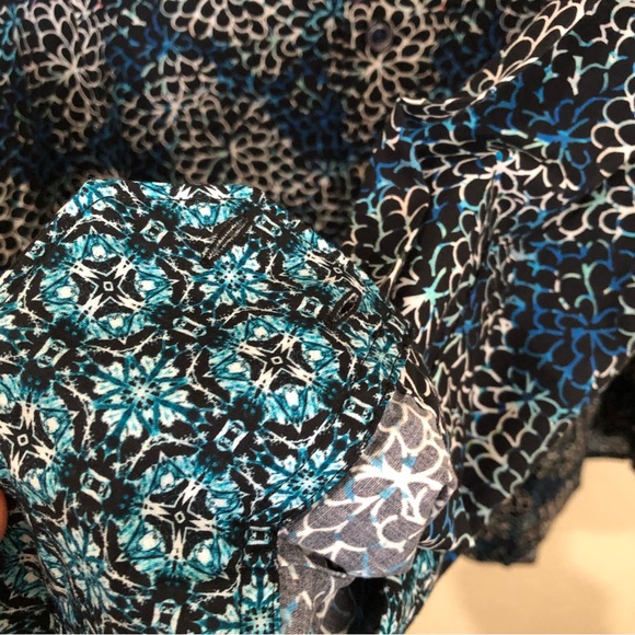 ROBERT GRAHAM Large Baltic Long Sleeve Shirt Flip Cuff Navy Floral Geometric NWT - Picture 9 of 13